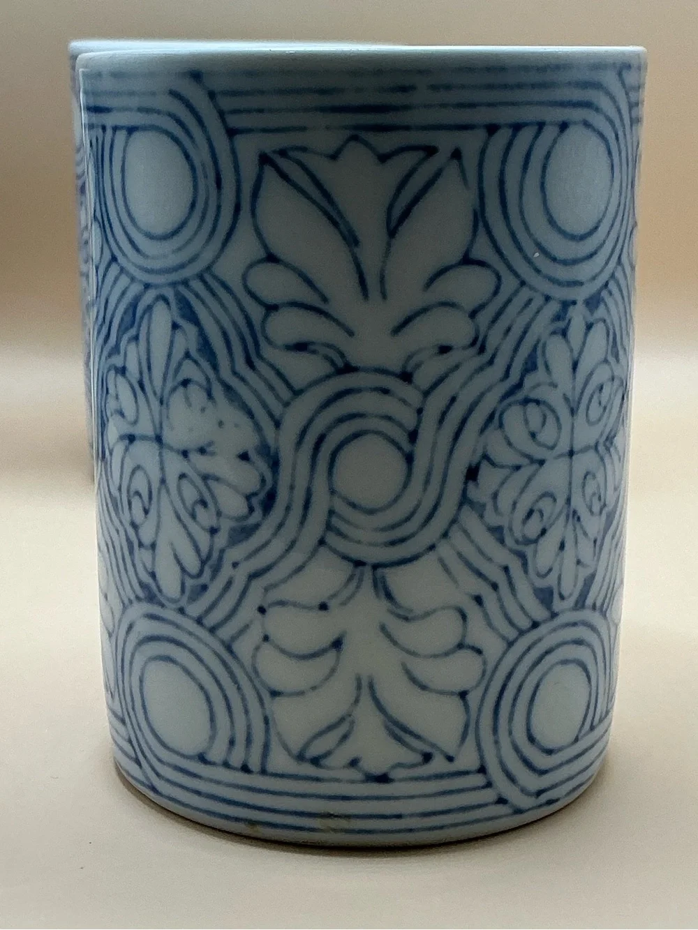 Pier 1 Vintage Blue & White Geometric Mug Set (2)